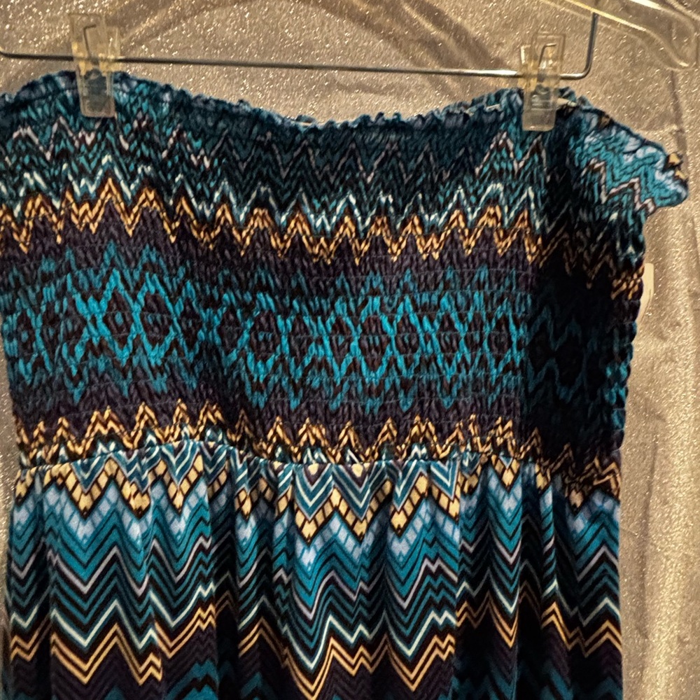 Elegant Blue and Black Maxi dress